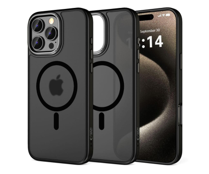 Etui do telefonów TECH-PROTECT Magedge Magsafe do iPhone 16 Pro Matte Black/Gunmetal 5906302311194